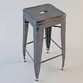 Blue And Gray Metal Bar Stools With Crossed Legs And Non Slip Feet