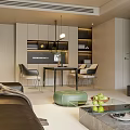 Modern Living Dining Room Interior With Sofa Coffee Table Framed Wall Art Floor Lamp And Plant