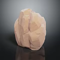 Natural Stone With Rough Texture And Polyhedral Design In Light Brown Color 3d model