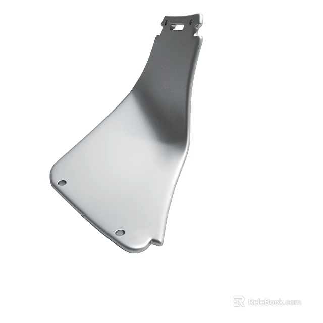 Durable Stainless Steel Metal Bracket With Silver Finish And Mounting Holes 3d model 