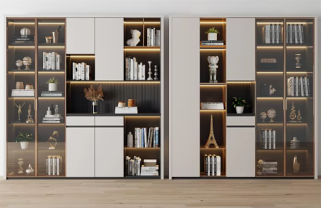 Modern bookcase combination 3d model