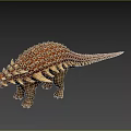 Realistic Armored Dinosaur With Spiked Back And Textured Skin Structure 3d model