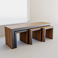 Modern Outdoor Chair Set With Wooden Seat And Metal Frame For Garden Patio