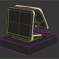 Modern Dual Screen Cash Register Terminal Device For Retail Use On Stand
