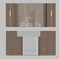 Elegant Wooden Wall Decor With Architectural Patterns And LED Light Strips 3d model