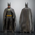 Batman Statue Front And Back View With Cape Yellow Belt And Bat Symbol