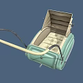 Vintage Light Green Baby Carriage With Canopy Comfortable Seat And Sturdy Frame