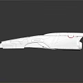 Futuristic White Spacecraft Model With Sleek Design And Red Accent For Aerospace Exploration