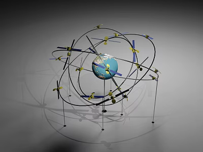 Elegant Decorative Ornament Set with Globe Metal Rings and Small Decorations 3d model