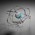 Elegant Decorative Ornament Set with Globe Metal Rings and Small Decorations
