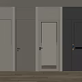 Modern Hinged Doors in Various Styles with Light Dark Gray Glass Insert and Wooden Frame