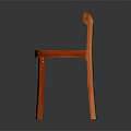 Orange Modern Leisure Chair With Mesh Seat Backrest And Slim Wooden Legs