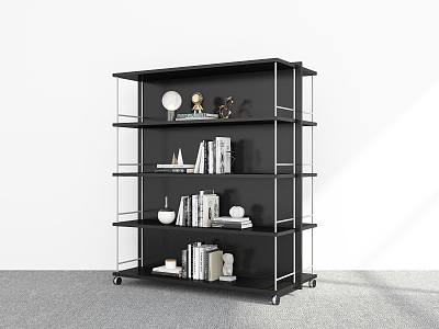 Modern Bookshelf Floor Bookshelf Mobile Bookshelf Storage Rack Display Rack Decorative Shelf Bookshelf 3d model