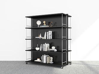 Modern Bookshelf Floor Bookshelf Mobile Bookshelf Storage Rack Display Rack Decorative Shelf Bookshelf 3d model