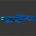 Blue Futuristic Sci Fi Spaceship Model With Streamlined Shape Detailed Structure And Glowing Elements 3d model