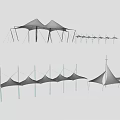 Tensile Membrane Structures For Modern Outdoor Architectural Design With Steel Supports