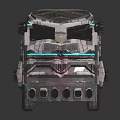Futuristic Silver Bus With Transparent Roof Colorful Lights And Modern Tech Design