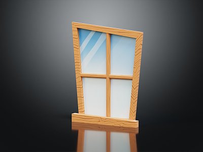 modern window cartoon window glass window 3d model