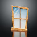 Casement Window With Wooden Frame And Clear Glass Panes Design