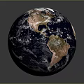 Earth Globe With Blue Oceans Brown Continents And White Clouds