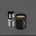 Body Lotion Face Cream And Candle In Black White Containers With Labels