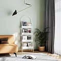 Modern Simple Arch Bookshelf Wall Bookshelf Simple Wrought Iron Book Rack 3d model