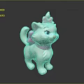 Cute White Cat Doll With Pink Bow And Blue Eyes Decoration