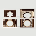 Traditional Wooden Room Dividers With Circular Cutouts And Carved Patterns