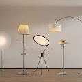 Modern Floor Lamps With Diverse Styles And Shapes In Minimalist Interior With Wooden Floor