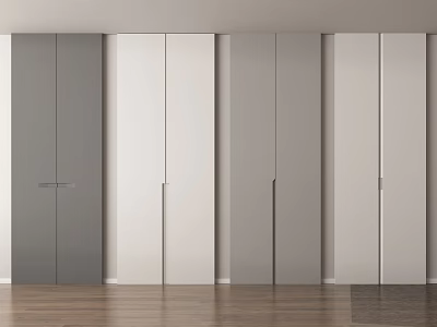 Modern Wardrobe Doors With Neutral Color Schemes And Minimalist Style 3d model