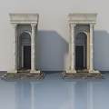 Classical Swing Door Design With Stone Columns And Arched Top Details