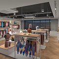 Bright Modern Fashion Clothing Store Interior With Stylish Mannequins And Neat Apparel Display Shelves