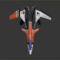 Sleek Modern Toy Airplane Fighter Jet Style With Vibrant Orange Black White Colors