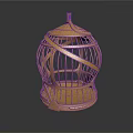 Golden Metal Birdcage with Intricate Geometric Pattern and Top Handle for Home Decor