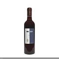 Dark Wine Bottle With Blue Label And Red Cap On Light Background 3d model