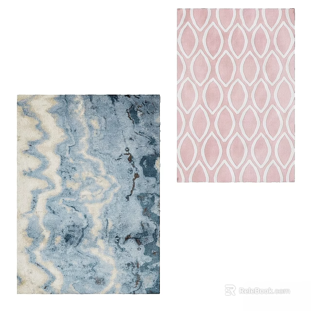 Chandelier Design With Blue White Marble Texture And Pink Diamond Pattern 3d model