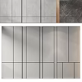 Elegant Modern Interior Wall Design With Gray Panels Marble Texture And Metal Trim 3d model