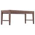 Modern Wooden Stool With Slatted Seat Design And Sturdy Leg Structure