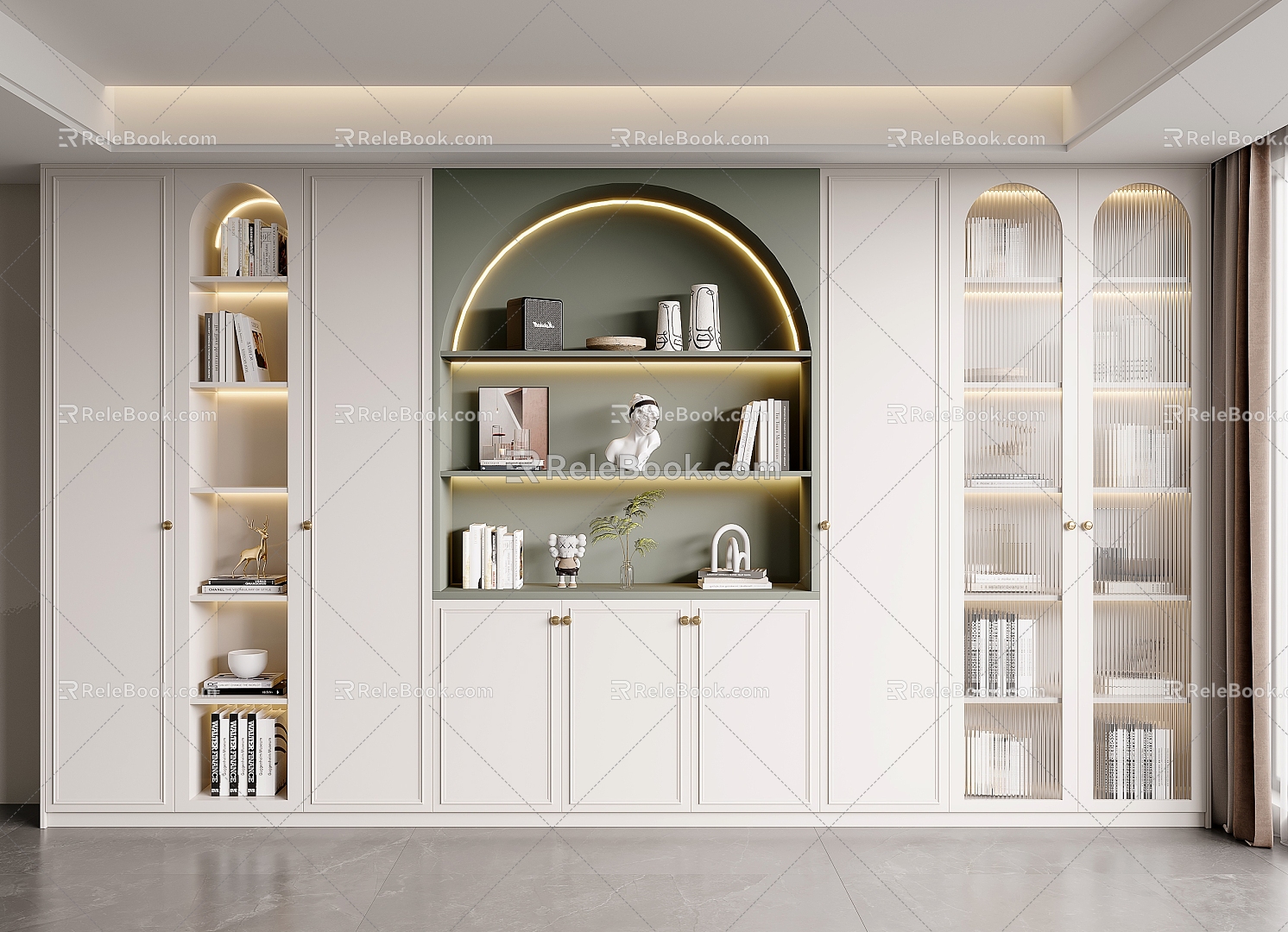 French Bookcase 3d model