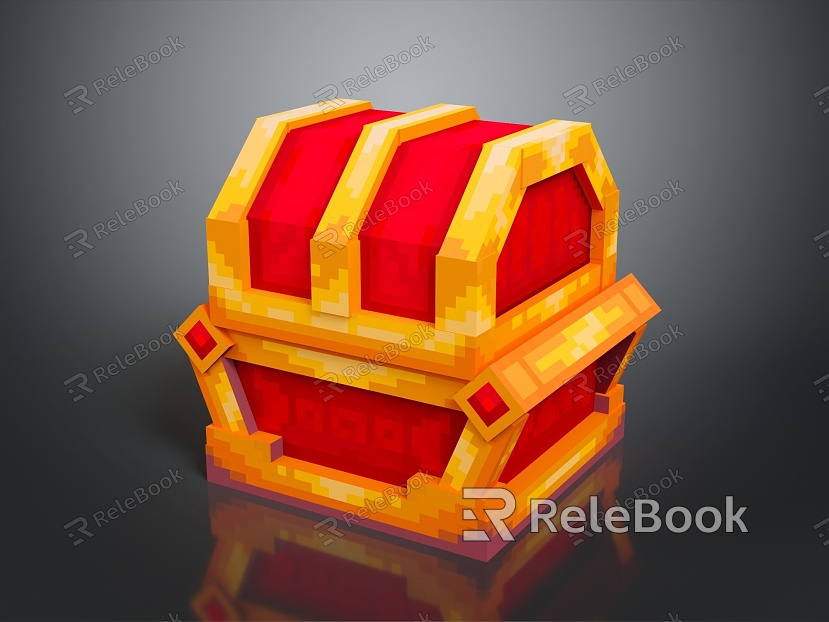 Cartoon Chest Treasure Chest Treasure Chest Jewelry Chest Cashbox Wooden Chest Game Chest Treasure Chest Pirate Chest model