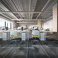 Open Office Area Modern Public Office Area 3d model