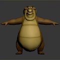 Cartoon Crocodile Game Movie Character with Chubby Yellow Brown Body Open Arms Big Smile