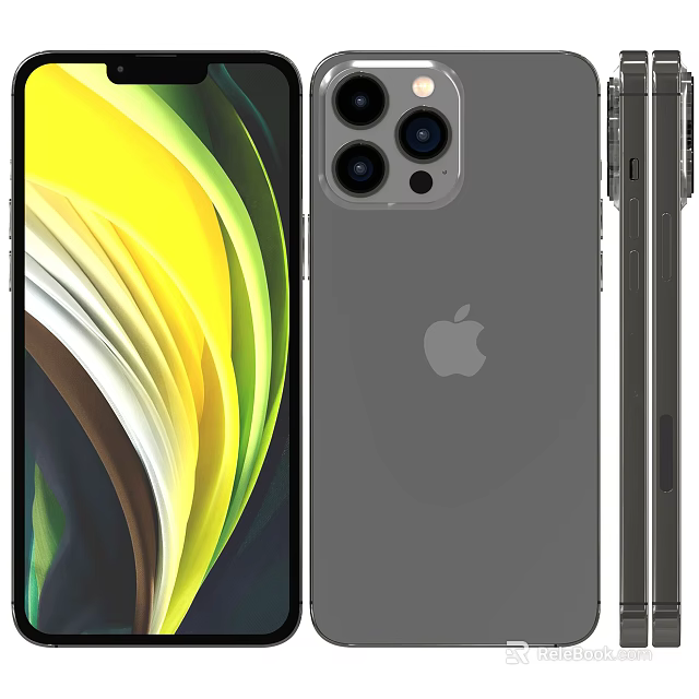 Apple Gray Smartphone With Multiple Camera Module Vibrant Display And Sleek Side Design 3d model