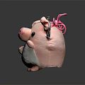 Cute Pink Pig Plush Toy With Soft Body And Pink Lanyard Design