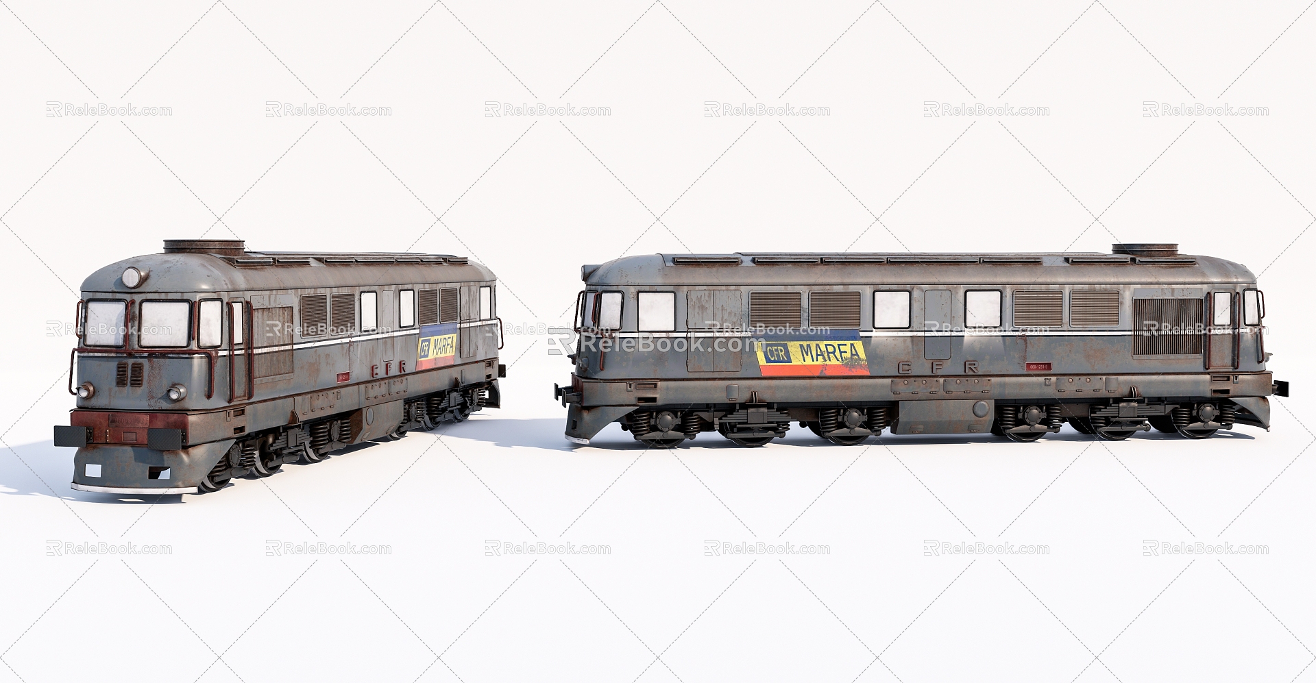 Modern Train Old Train Railcar 3d model