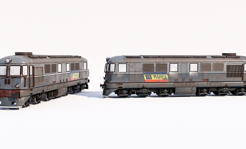 Modern Train Old Train Railcar 3d model