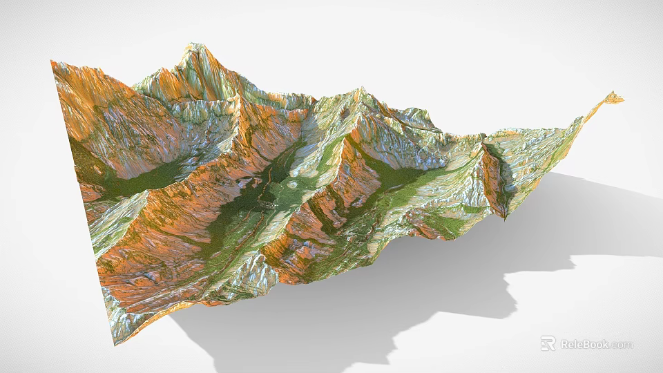 3D Garden Landscape Design Featuring Mountain Terrain And Green Vegetation 3d model 