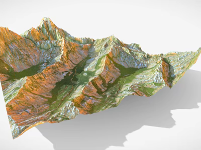 3D Garden Landscape Design Featuring Mountain Terrain And Green Vegetation 3d model