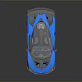 Blue Supercar With Aerodynamic Design Rear Spoiler And Shiny Exterior