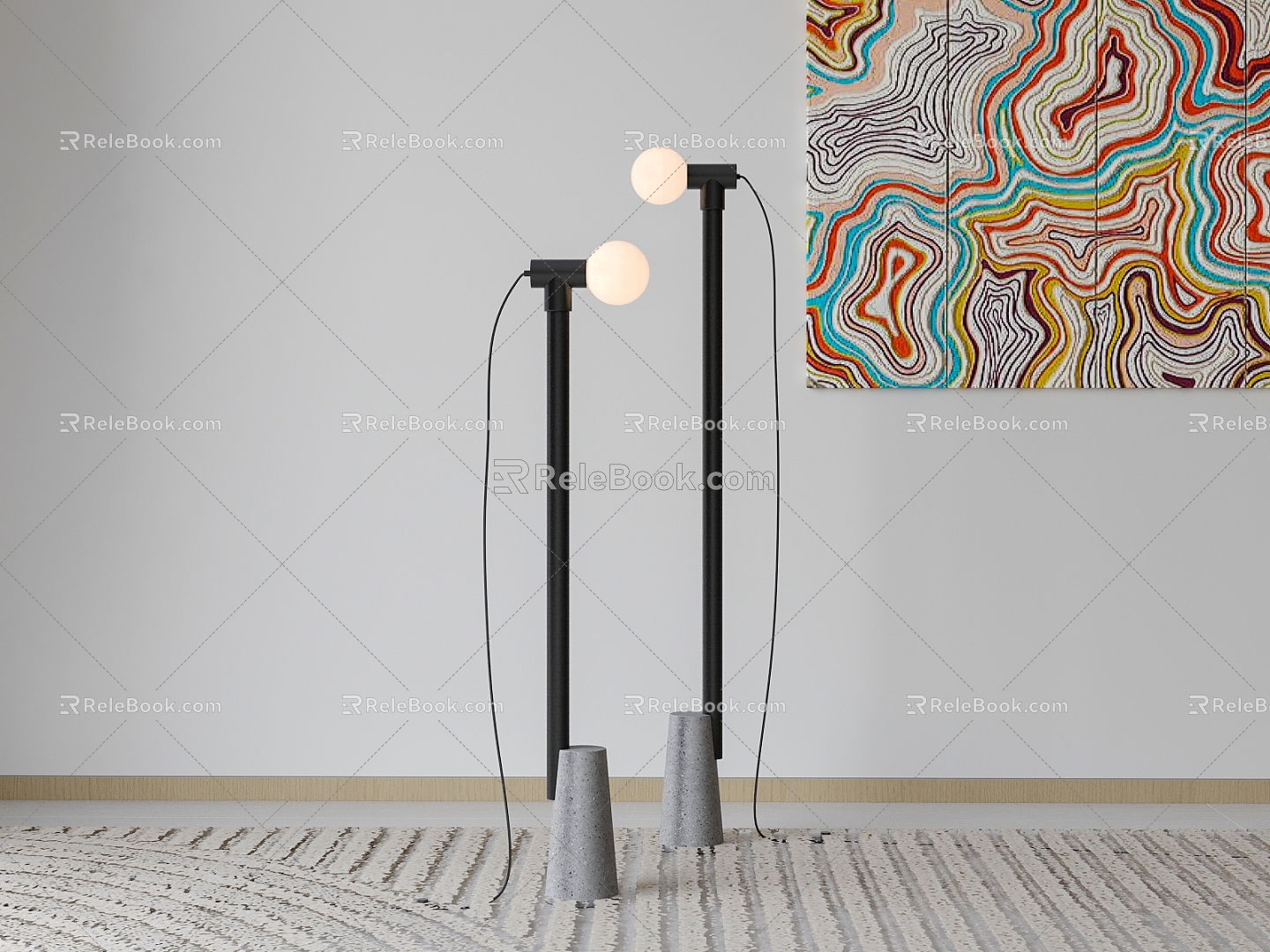 Floor Lamp Black 3d model